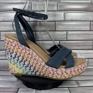 Abound Women's Blue‎ Denim Sukie Espadrille Sandals Shoe Size 8-NEW